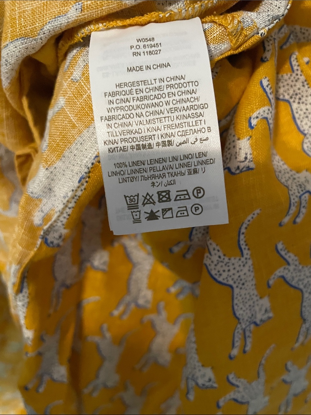 Boden Mustard Yellow Maxi Shirt Dress with White Leopard Print - Picture 5 of 5
